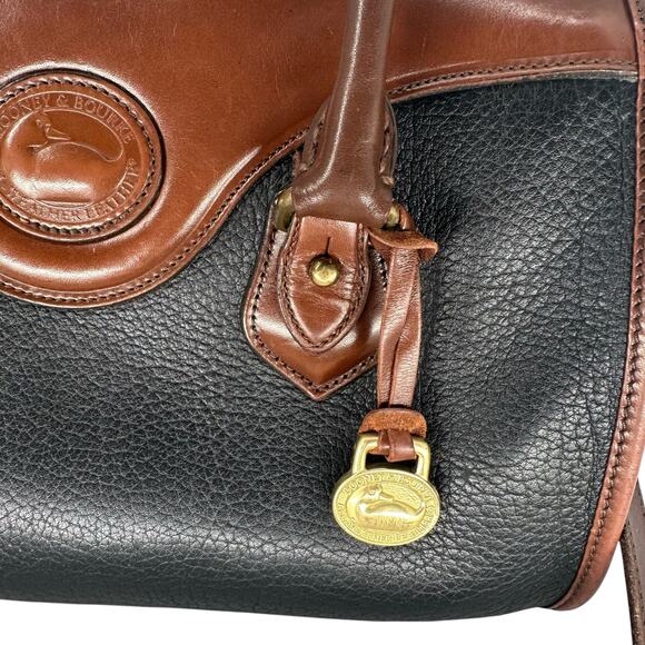 Dooney & Bourke Leather Black & Brown Satchel Crossbody Hand Bag - Picture 3 of 11